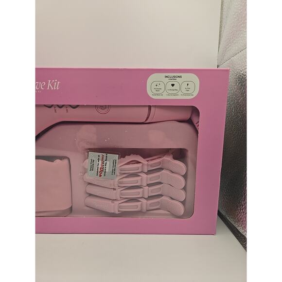 Mermade My Wave Pink Double Waver 4 Grip Clips Pink Bag Hair Styling Kit NEW - Picture 3 of 4